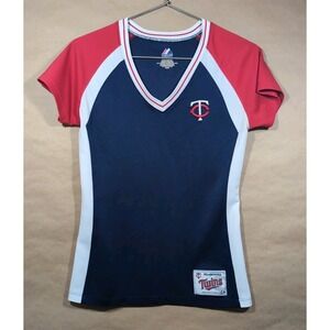 Majestic Womens M American League Baseball Minnesota Twins‎ Jersey Shirt V-Neck